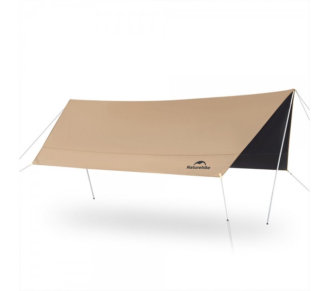 Тент Naturehike Yunxiao Canopy Lite CNK2350WS015, 150D, 400-315*292 см для кемпинга, светло-коричневый (с двумя стойками)