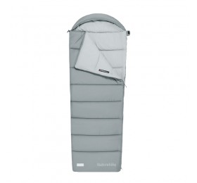 Спальный мешок Naturehike CNK2350WS023 MS500 с капюшоном, серый, молния слева