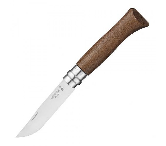 Нож Opinel №8, нержавеющая сталь, ореховая рукоять, 000648