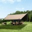 Тент Naturehike Yunxiao Canopy Lite CNK2350WS015, 150D, 400-315*292 см для кемпинга, светло-коричневый (с двумя стойками)