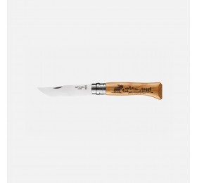 Нож Opinel №8 Animalia, нержавеющая сталь, рукоять дуб, гравировка лось