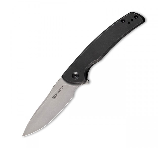 Складной нож SENCUT Tynan 10Cr15CoMoV Steel Gray Stonewashed Handle Stainless Black