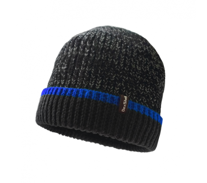 Водонепроницаемая шапка Dexshell Cuffed Beanie: чёрный/синий, размер L/XL (58–60 см)